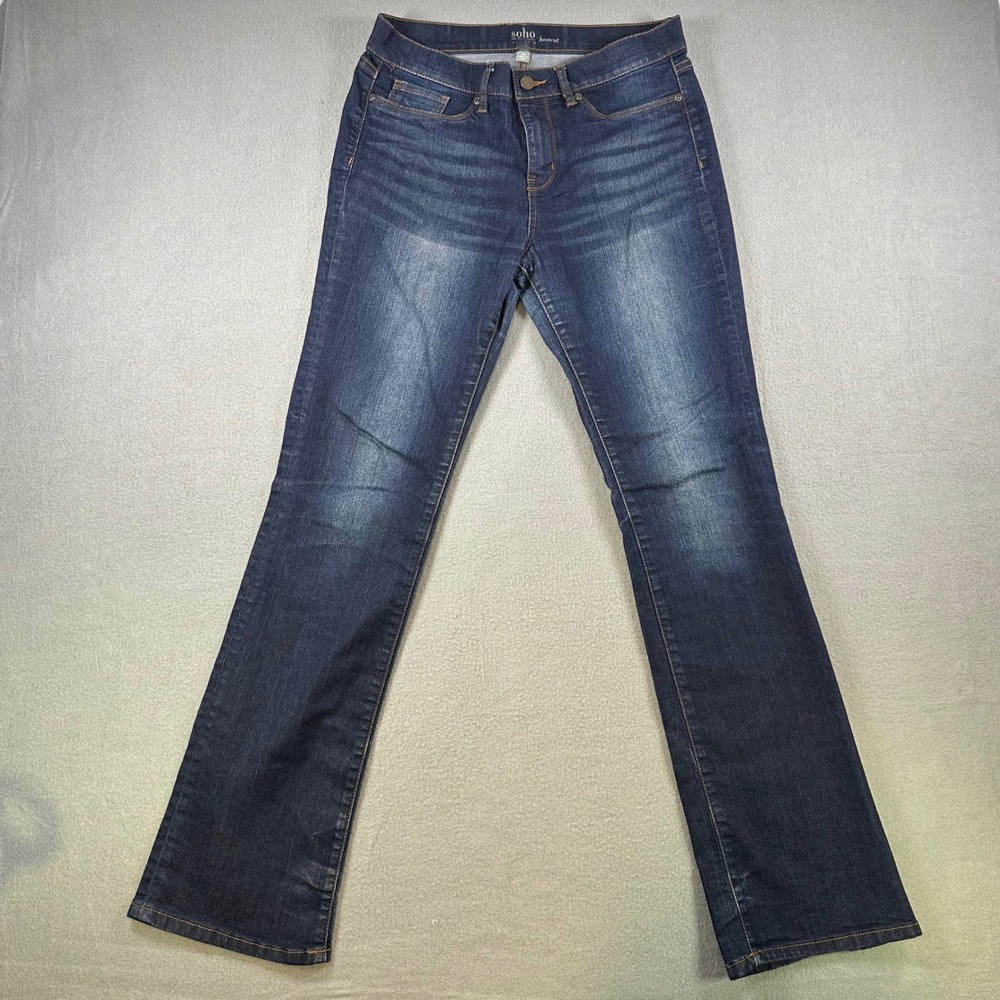 New York & Company Soho Jeans Womens 10 Average Dark Wash Bootcut Denim Blue